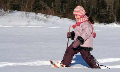 Outdoor Activities in Winter - Snowshoeing near Lake Red Rock
